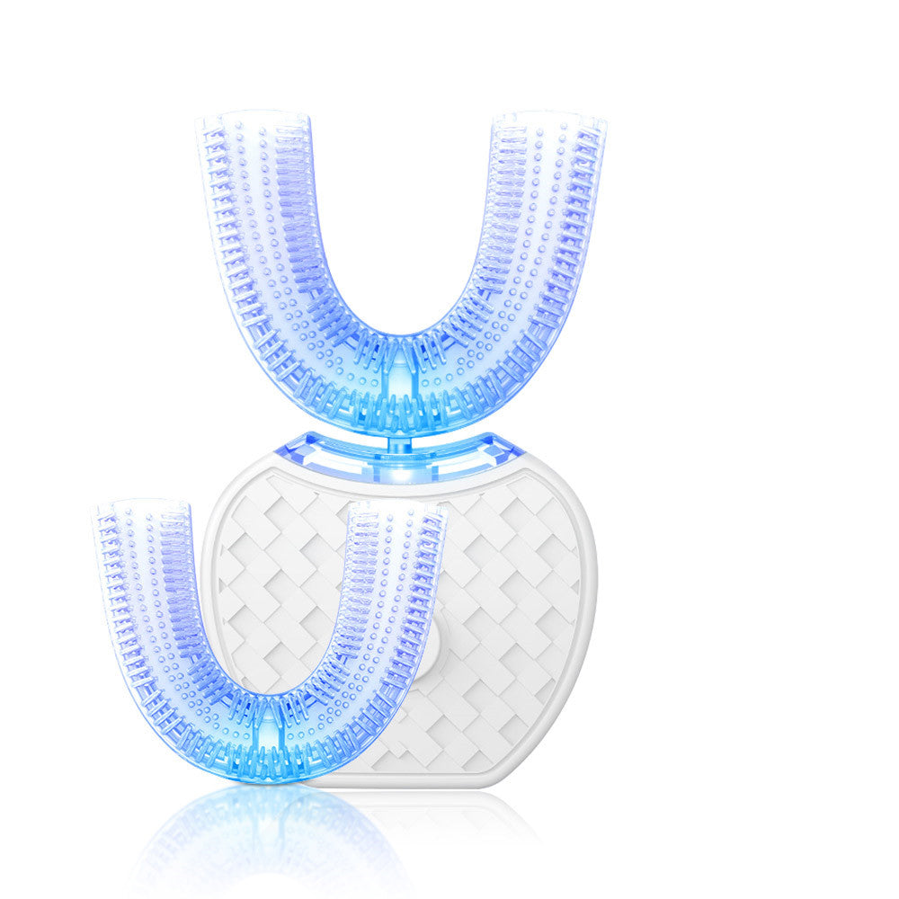 ToothScrub White 360 Degrees Intelligent Automatic Electric Toothbrush Waterproof, Whitening Blue Light, USB Charging