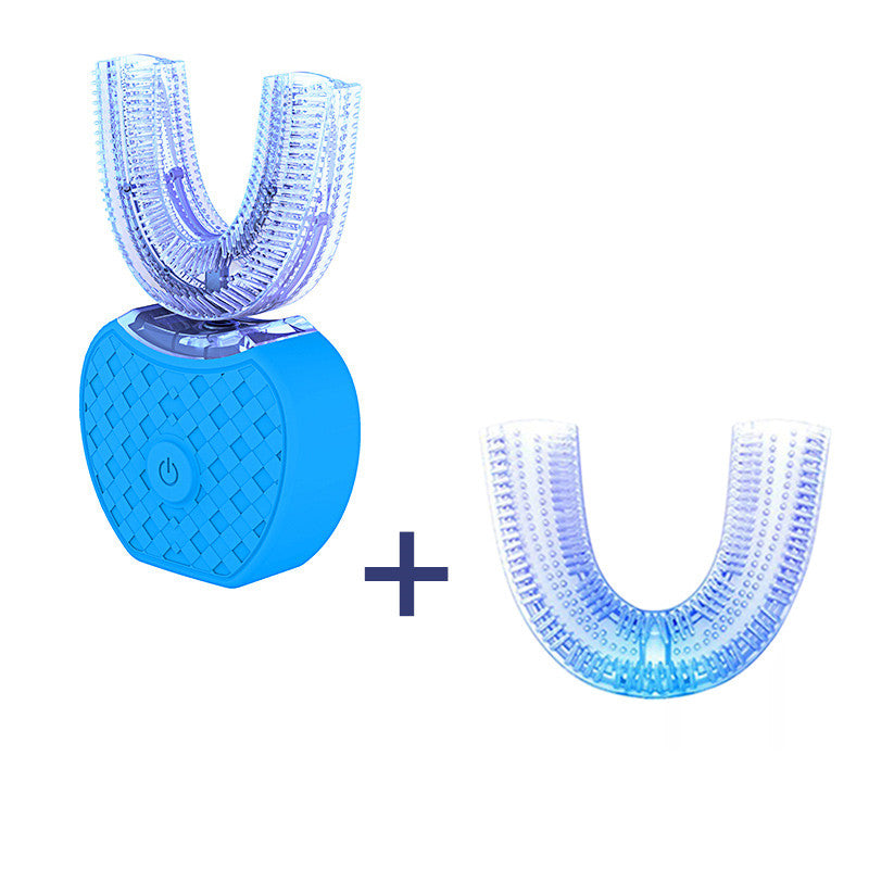 360 Degrees Intelligent Automatic Electric  Toothbrush Waterproof U Type Tooth Brush Whitening Blue Light USB Charging (Copy)